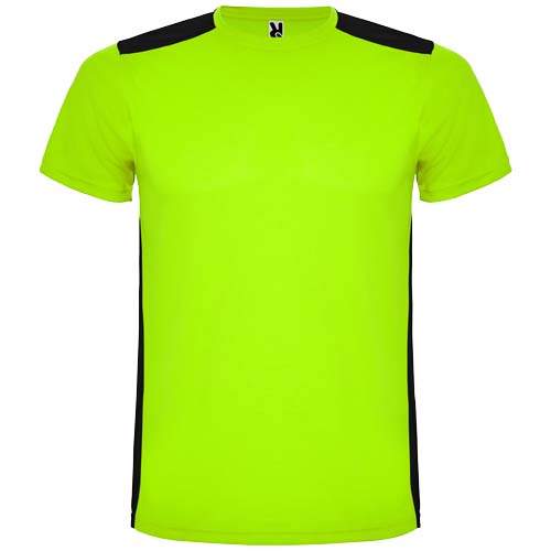 T-shirt sport unisexe personnalisable Detroit ROLY Citron vert et Noir